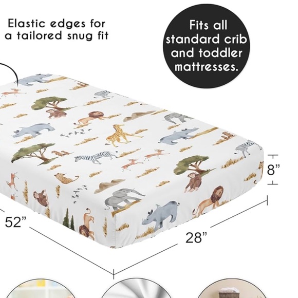 Sweet Jojo Designs Fitted Baby Crib Sheets - Picture 2 of 4